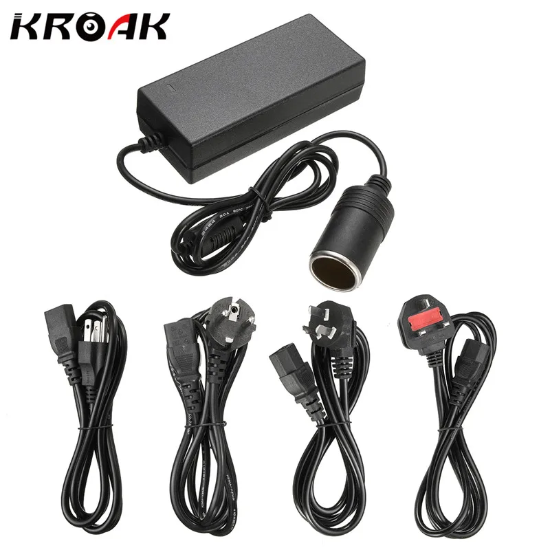 

120w Power Convert AC 220V to 240V/110V Input DC 12V 10A Output Adapter Car Power Supply Cigarette Lighter Converter US EU Plug