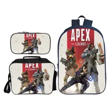 Лидер продаж 3 шт./компл. печати Apex легенды школьный рюкзак для детей школьные сумки для детей сумка на плечо, для путешествий, Тетрадь книжная сумка