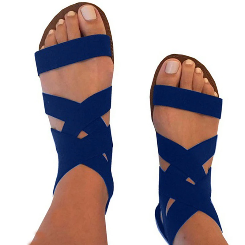 

Women Sandals Summer 2019 New Fashion Gladiator Cross Strap Shoes Women Flat Sandals Ladies Open Toe Zapatos Mujer