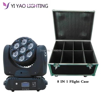 

Flight Case 8pcs/lot led 7x12W wash moving head stage light rgbw beam china moving heads