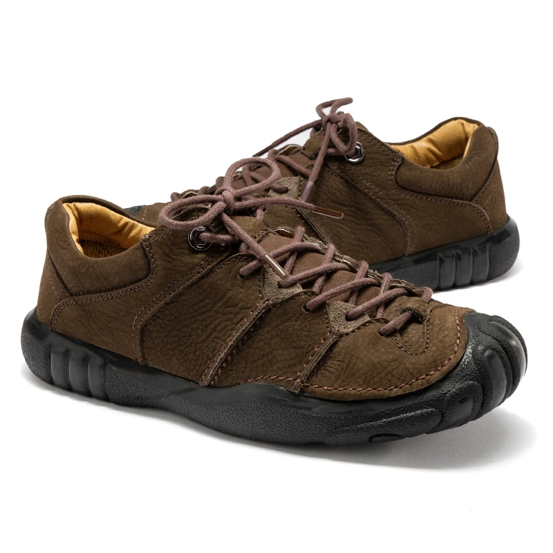 Большие Size38-45 мужские кожаные туфли ручной работы круглый носок шнуровка мужская прочная обувь мужские 4 цвета анти скользящая обувь весна