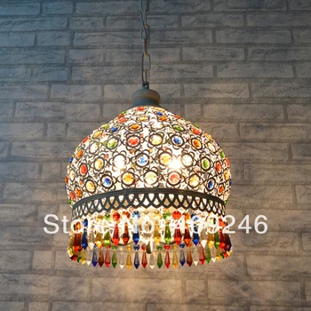 

M size COLORFUL K9 Crystal Ceiling Pendant Lamp Lighting Chandelier Bedroom Dining Bohemia Corridor For Cafe Bar Coffee Shop