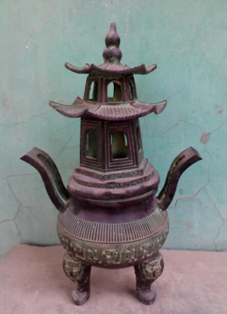 

Chinese Vintage Hand-carved Bronze Incense Burner fast Shipping