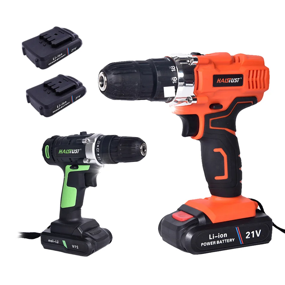 

21V Wireless Electric Drill Screwdriver With 2 Batteries 2-Speed Home DIY Drilling Machine Hand Drill Power Tools Matkap Makita