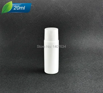 

Hot sale, 50pcs / lot, 20ml white flat shoulder ordinary cap bottles, perfume bottles, plastic bottles, refillable bottles