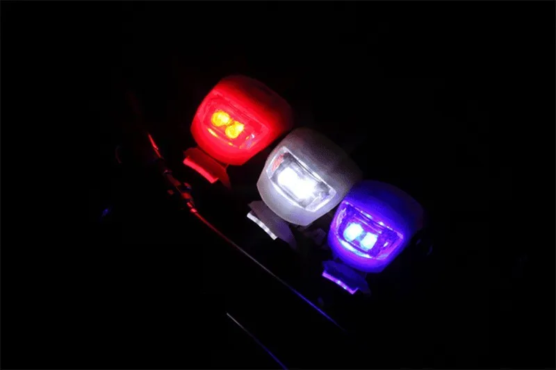 1pc Bicycle Silicone Led Light Head Front Rear Wheel LED Flash Safety Light Lamp 9 Colors With Battery flashlight for bicycle