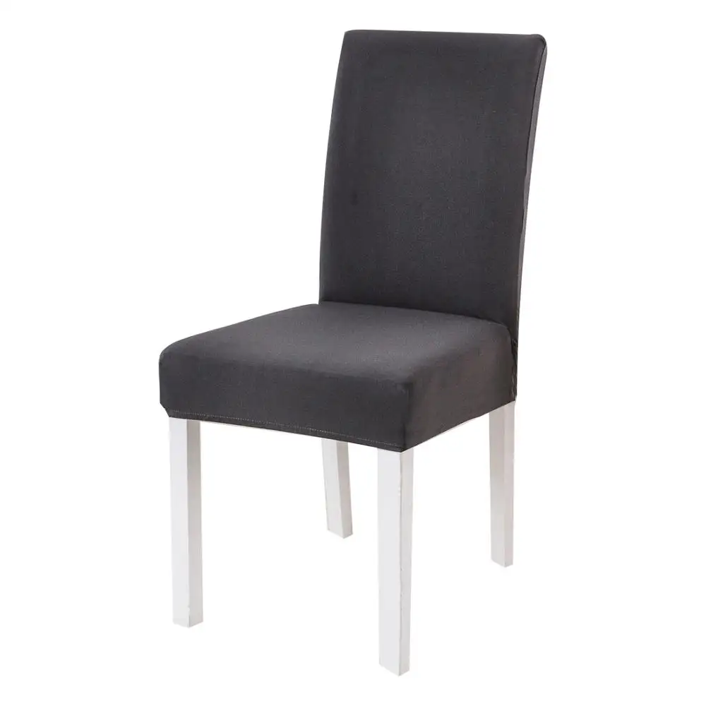 Большой эластичный съемный чехол для обеденного стула анти-грязный гибкий однотонный чехол для сиденья складной чехол для свадьбы банкета - Цвет: Grey