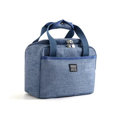 Утолщенная Водонепроницаемая оксфордская термоизолированная сумка для обеда для мужчин и женщин, Портативная сумка для еды для пикника, вместительная сумка для обеда - Цвет: Синий