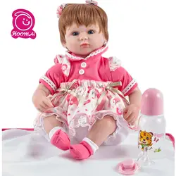 45 см детские куклы реалистичные Reborn Baby Doll фигурку игрушечные лошадки силиконовые детские игрушки с волосами подарок на день рождения