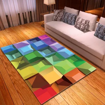 

3D carpet colorful livingroom kids bedroom large rugs soft parlor grey floor mat hallway baby bed tapete kitchen home decoration