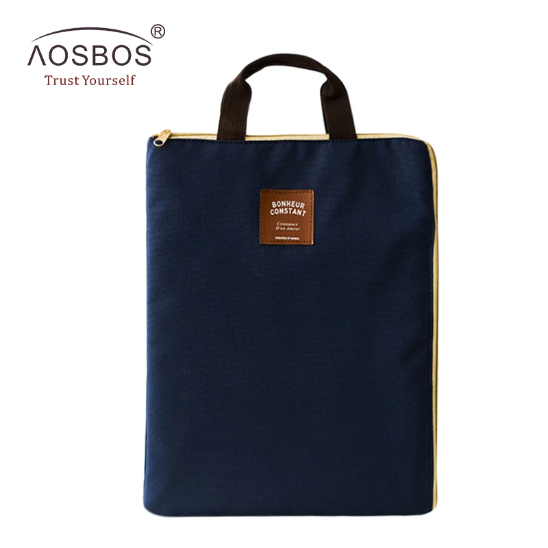 

2018 Aosbos A4 Oxford File Folder Bag Men Portable Office Supplies Organizer Pouch Casual Ladies Tote Document Handbag for Women