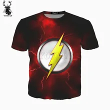 YOJULY/Детская Повседневная футболка с 3D-принтом «супергерой», «флэш», футболка Топы с короткими рукавами и круглым вырезом в стиле хип-хоп для мальчиков и девочек, K01