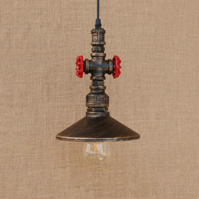 Лофт Винтаж ретро лампы водопроводные трубы огни Воронка железа бар ресторан промышленности ветер кафе прохода лестницы гостиной подвесной светильник