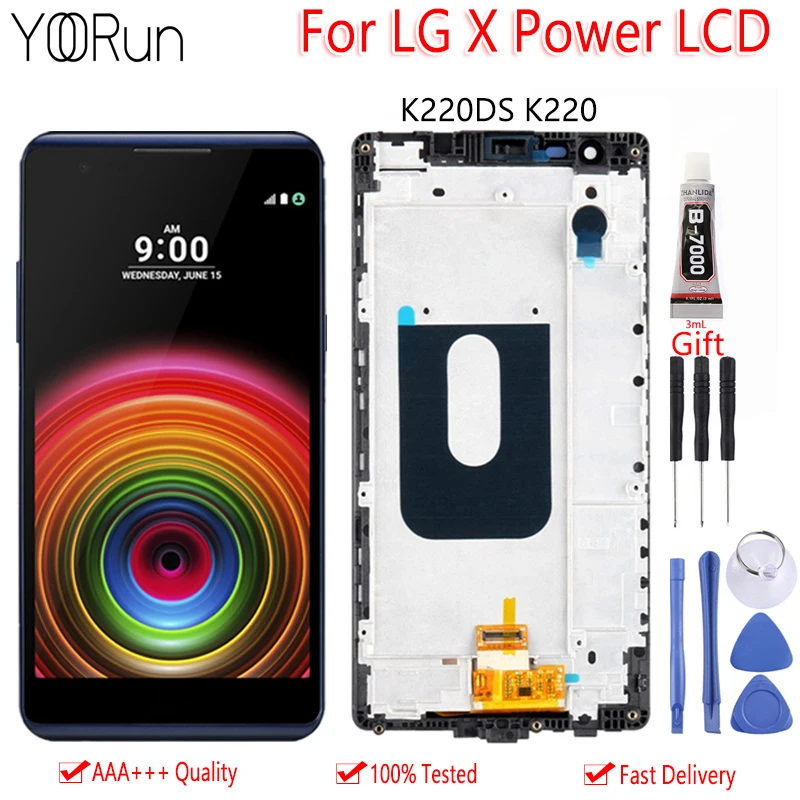 5," для LG X power K220DS K220 ЖК-дисплей с сенсорным экраном с рамкой дигитайзер сборка запасные части для LG X power K220 lcd