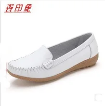 High quality women single shoes genuine leather office work shoes female spring flat nurse shoes ballet flats woman moccasins