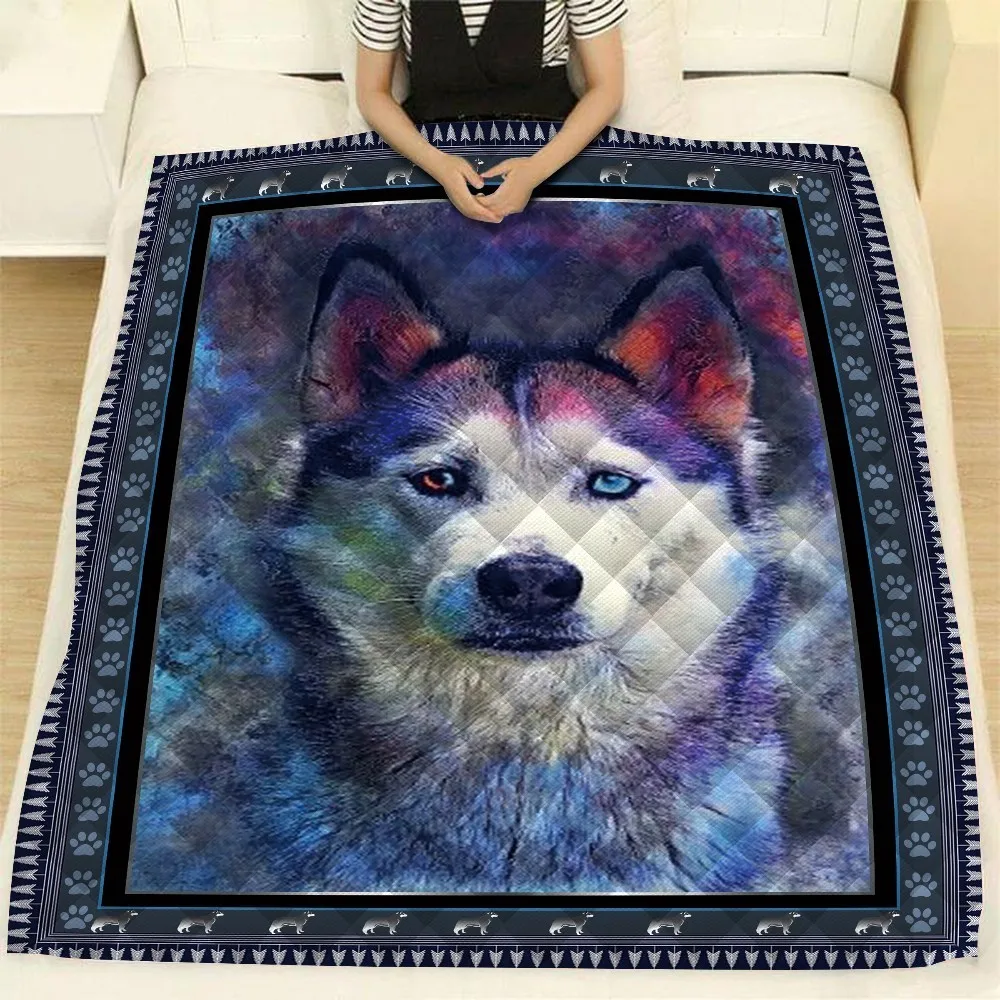 

Summer Wolf Print Quilt For Kids Back to School Adults Bed Soft Warm Soft Thin Blanket Cotton Quilt King Size Wholesale Custom