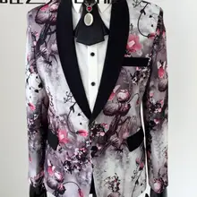 Китайский стиль мужчины slim костюмы конструкции masculino homme terno Сценические костюмы для певцов Куртки мужские пиджаки Танцы звездный стиль