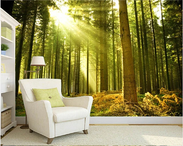 voucher code f&f Custom the nature murals,the sun forest wall through wall