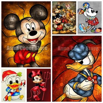

Full Square / Round Diamond Embroidery Cartoon image Diy Diamond Cross Stitch Floral Diamond Mosaic Aesthetic Flower Art Mouse