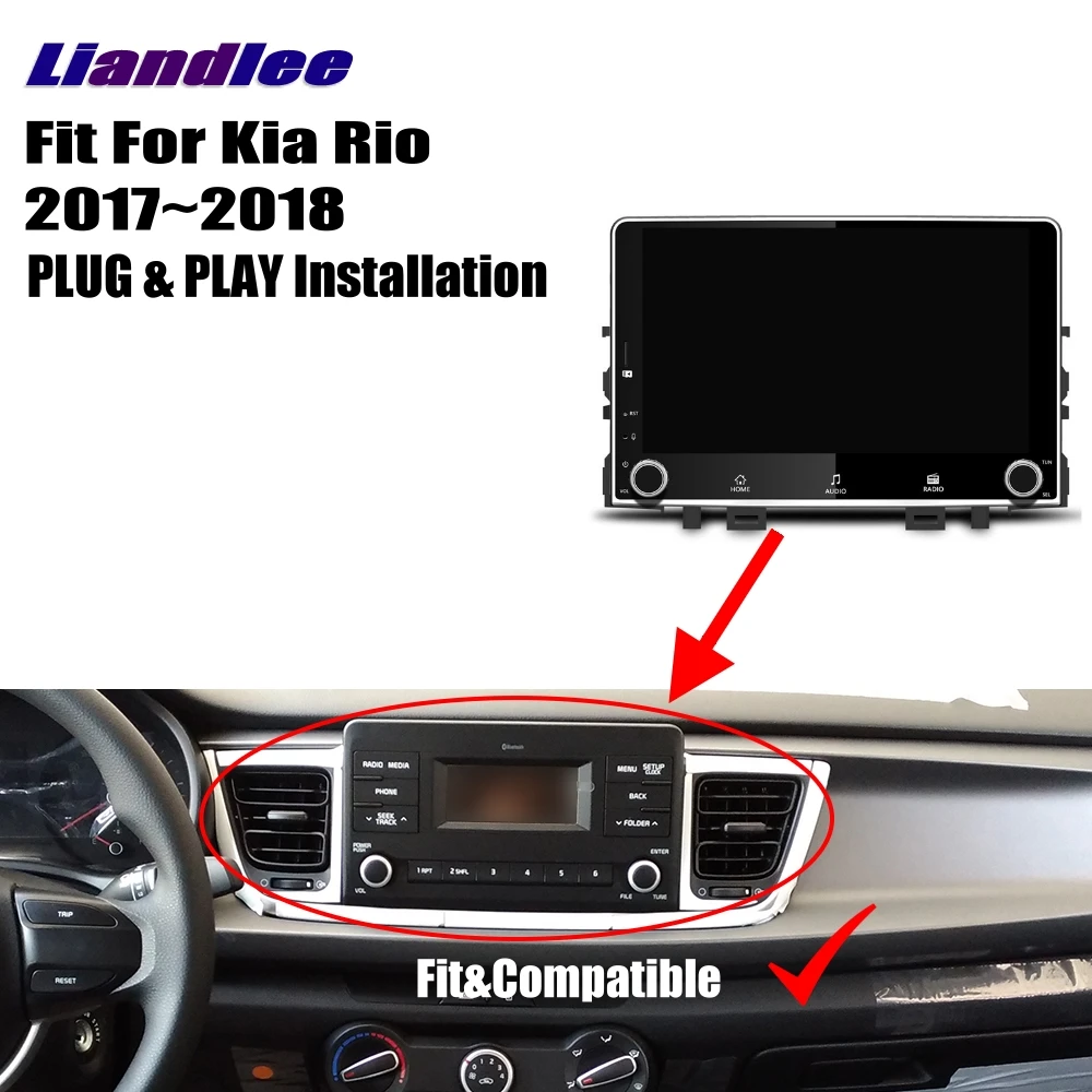 Clearance Liandlee For KIA RIO 2017~2018 Android Car Radio Player GPS Navi Navigation Maps Camera OBD TV Screen Media Multimedia no CD DVD 2