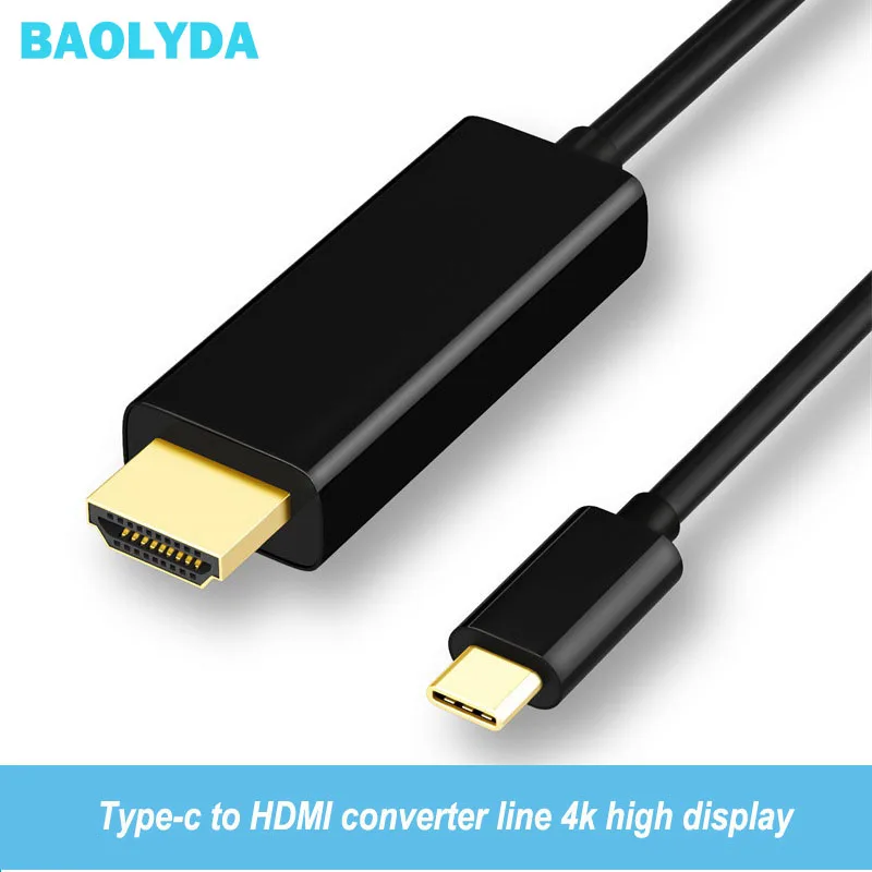 

Baolyda USB C HDMI Cable 1080P 4K 1.8m Type C to HDMI Thunderbolt 3 for MacBook Samsung S9/S8 Huawei Mate 20 P20 Pro USB-C HD
