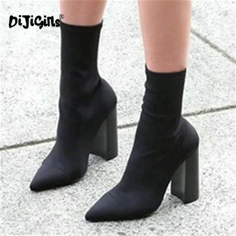 3 inch heel sock boot