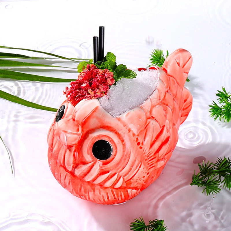 3D Пиранья креативная Коктейльная чашка бокал для вина es Bar страшная рыба флюс Led