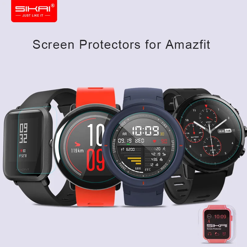 

Smart Watch Screen Protectors for Amazfit bip midong huami Pace 1 Stratos 2 Verge 3 Cor 2 film anti-Scratch Accessories SIKAI