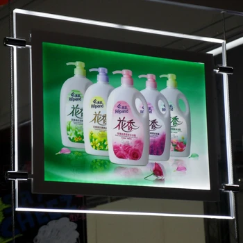 

One Side Magnetic Crystal Frame LED Illuminated Signs LIghtbox Window Hanging Display for Real Estate Agent