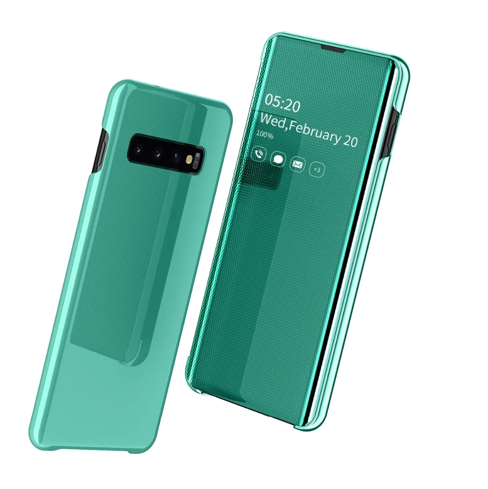 Умный зеркальный флип-чехол для Galaxy S10 S8 S9 Plus S10e S7 Edge Note 8 9 A50 A30 A70 A7 A750 чехол-подставка