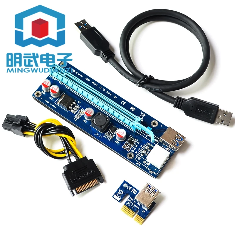 Picture Card Transfer Line PCIE 1X to 16X Picture Card Extension Line PCIE 6P Power Transfer Card Picture Card Extension Line