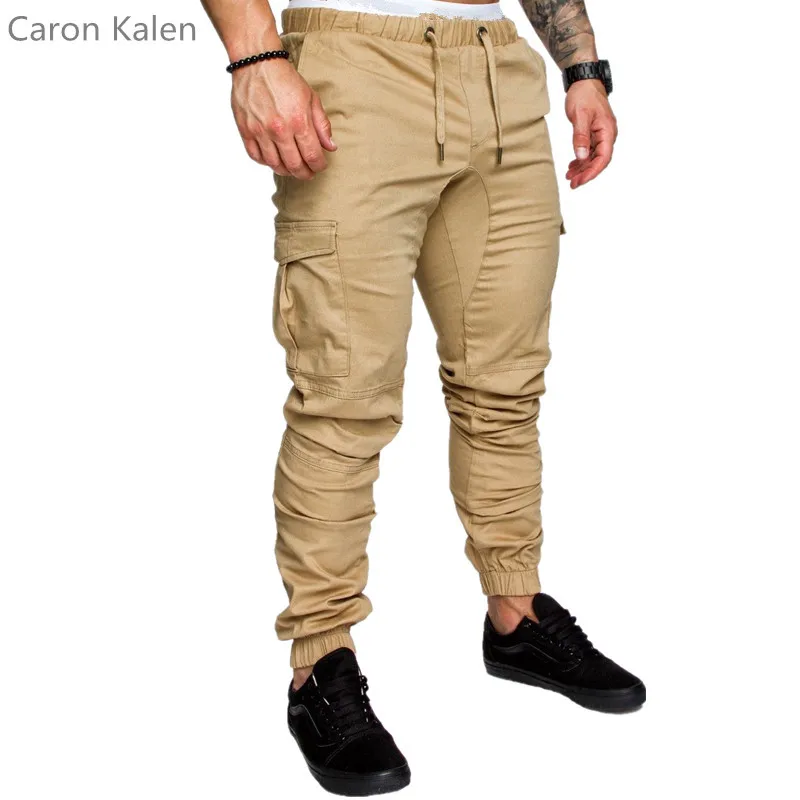 

New 2019 Brand Men Joggers Male Trousers Casual Sweatpants Men Pocket overalls Cotton Fitness Workout hip hop Elastic Pants