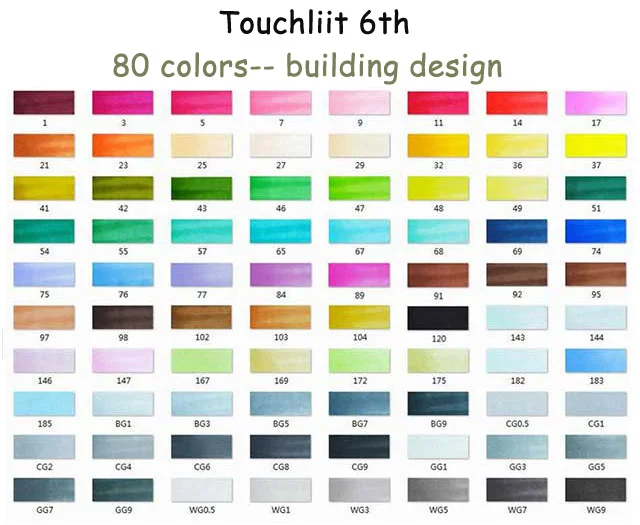 Touchliit спиртовые двойные художественные маркеры аниме архитектура 30 40 60 80 цветов ландшафтный дизайн интерьера профессиональные маркеры графические ручки для рисования - Цвет: 80 building design