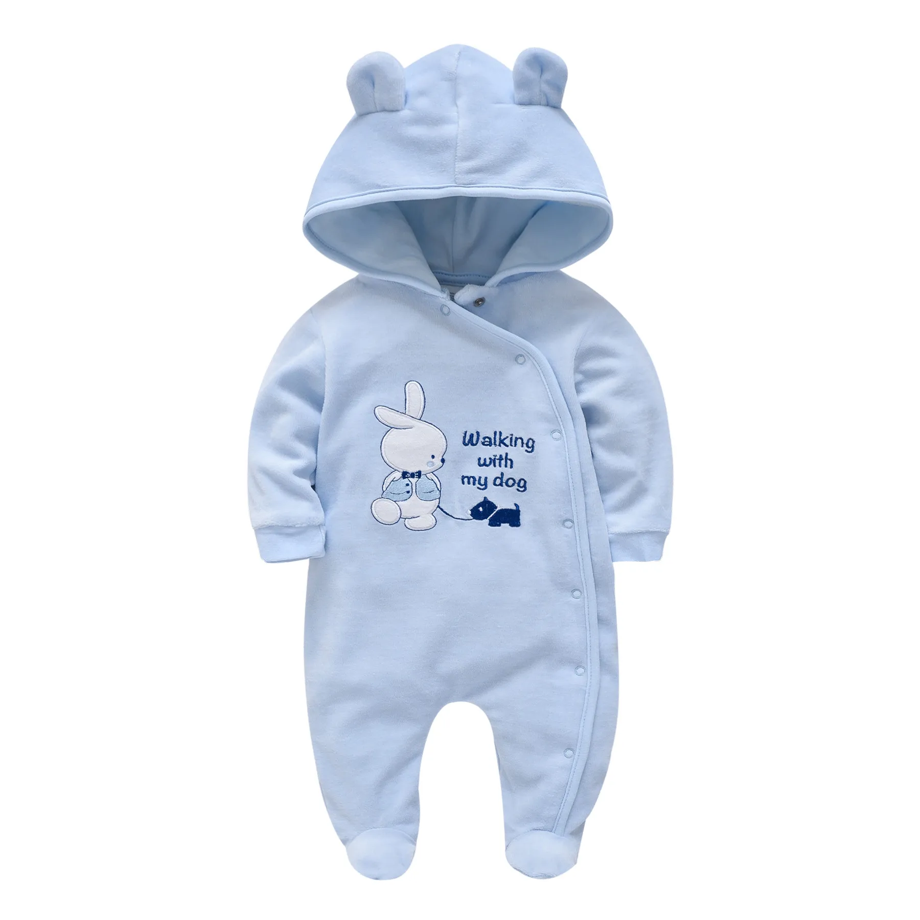 

Kavkas 2019 Baby Boys Girls Clothes Cartoon Printed Hooded Design Newborn Winter Baby Rompers Long Sleeve Jumpsuit