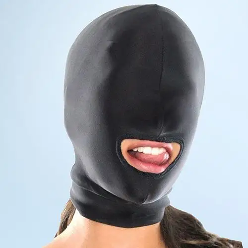 

Sexy Toys Fetish Open Mouth Hood Mask Head Black Adult Games Health Product