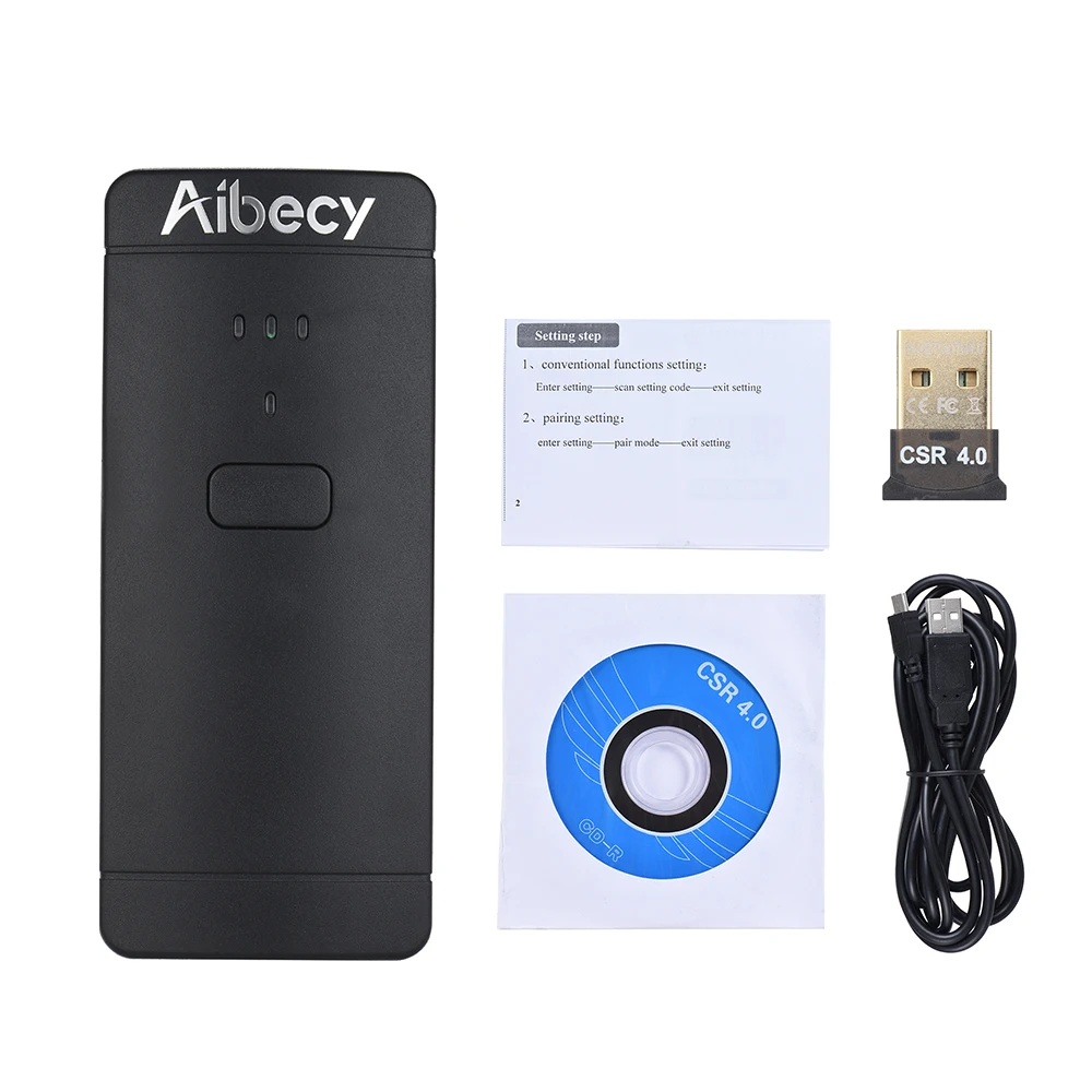 Aibecy сканер штрих-кода беспроводной USB проводной 1D 2D QR PDF417 считыватель 130000