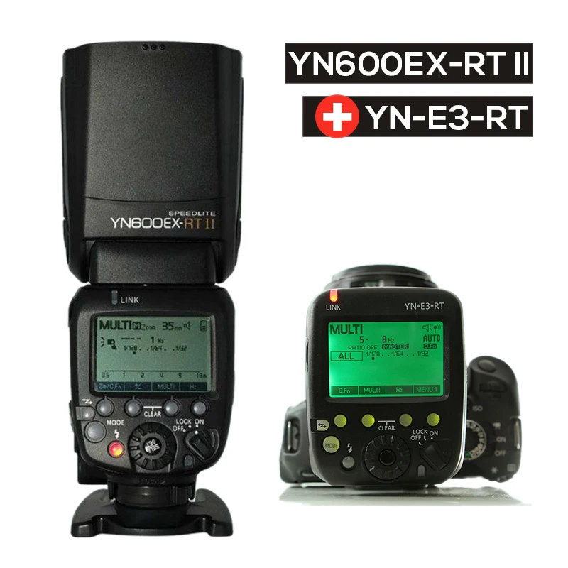 

Ulanzi Updated YONGNUO YN600EX-RT II Auto TTL HSS Flash Speedlite +YN-E3-RT Controller for Canon 5D3 5D2 7D Mark II 6D 70D 60D