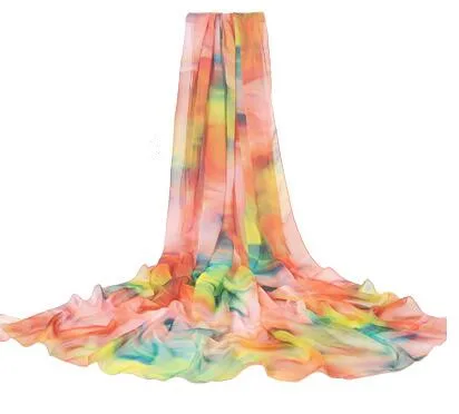190*125 см, Летний Шелковый шарф с принтом, большой шифоновый шарф для женщин, парео, Пляжная накидка, Солнцезащитная Длинная женская накидка - Цвет: L2
