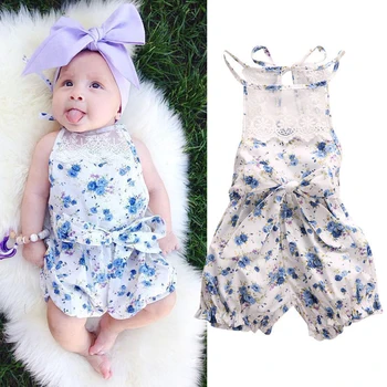 

Flower Baby Girl Romper Infant Tank Romper Summer Cotton Girl Jumpsuit Bow Baby Costome Sleeveless Baby Romper Baby Boy Clothing