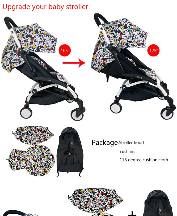 Чехол для коляски с капюшоном и матрасом и 175 подушка для сиденья из ткани Оксфорд с сетчатыми карманами аксессуары для детской коляски для Yoya yoyo Babytime