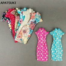 High Quality Doll Accessories Handmade Unique Dress Clothes For Barbie Chinese Traditional Dress Cheongsam Qipao Evening Dresses