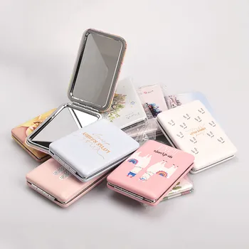 

Unicorn Mirror Cartoon Square Folding Mirror Pocket Double Side Cosmetic Mirror Beauty Make Up Miror Pink/Green