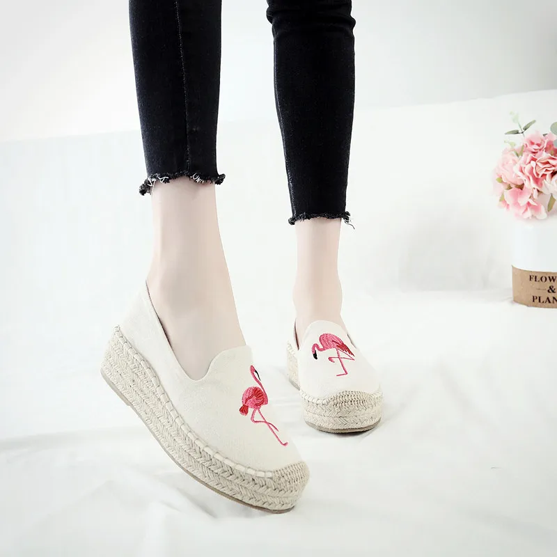 Female Espadrilles Slip On Wedge Heel Handmade Women's Shoes 2019 Spring Summer New Lady Flat Platform Hemp Rope Fisherman Shoes (2)