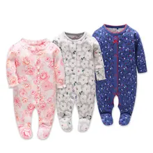 Picturesque Childhood Official Store 3-1 Baby Boy’s footies pajamas Cotton Long Sleeve Five Leaf Flowers