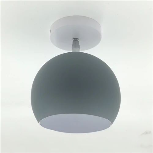 Macaron многоцветный современный E27 вращающийся светодиодный потолочный светильник креативный круглый железный потолочный светильник для внутреннего прохода квартиры отеля кафе - Цвет корпуса: Gray