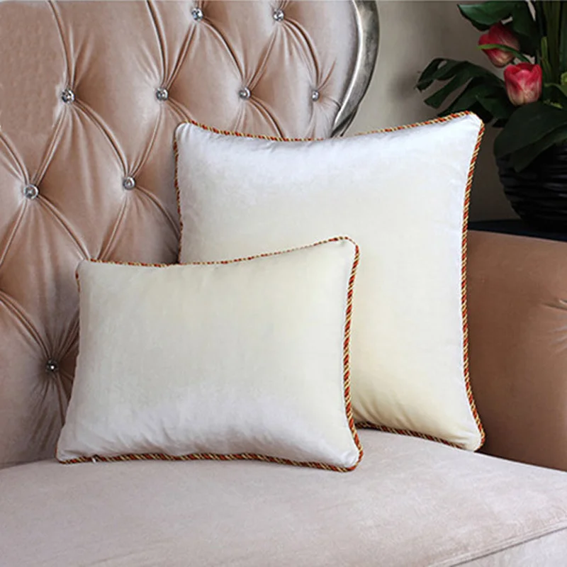 Высокое качество Европейский роскошный вельветовый чехол для подушки Almofada cojines декоративные подушки сплошной цвет чехол для автомобиля карамельный корпус