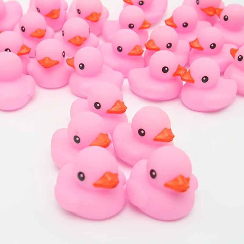 20pcs / 2018 new floating duck cute baby water bath toy pink duck