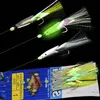 JYJ 5Pcs/Set Carbon Steel Mackerel Feathers Bass Cod Lure Sea Fishing Luminous Fishing sabiki Hook Treble Bait Fishing Wire ► Photo 1/6