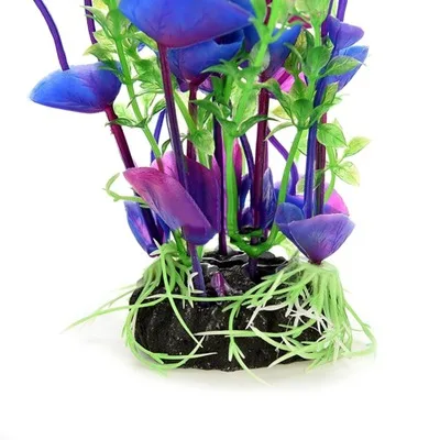Simulation plastic water grass / fish tank turtle tank landscaping / aquarium decoration / fake water grass / purple leaf grass