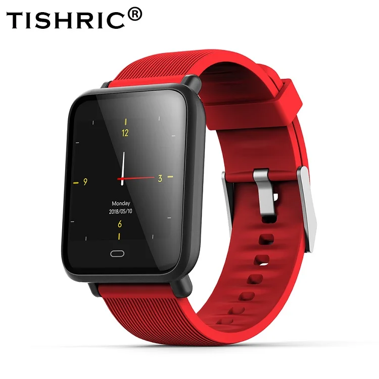 TISHRIC Q9 спортивный умный Браслет/Часы Smartwatch Трекер Активности Шагомер фитнес-браслет IP67 Водонепроницаемый сенсорный экран - Цвет: Red